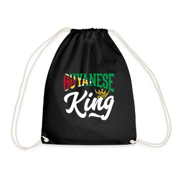 Guyanese King Guyana Guyana Flag - Drawstring Bag - black - Front