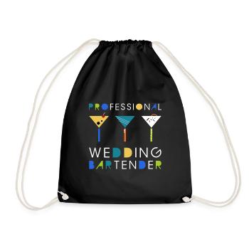 Hochzeit Barkeeper Cocktail Longdrink Geschenk - Turnbeutel - Schwarz - Vorne