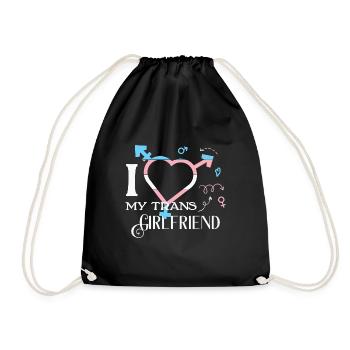 LBGT Flag Gay Pride J’aime ma petite amie trans - Sac de sport léger - noir - Devant