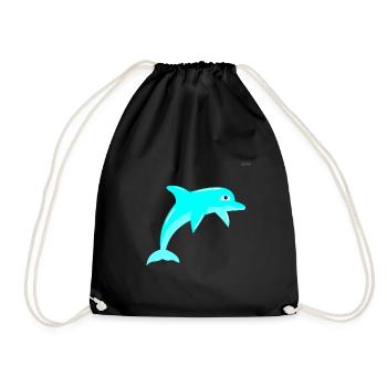 Dolphin - Drawstring Bag - black - Front