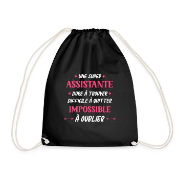 Super assistante - Sac de sport léger - noir - Devant