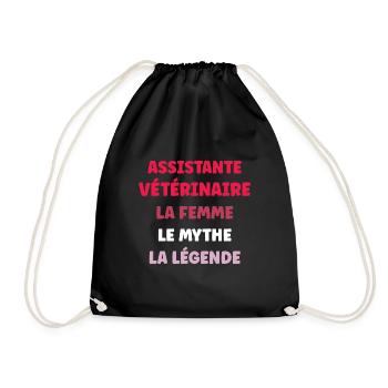 assistante veterinaire - Sac de sport léger - noir - Devant
