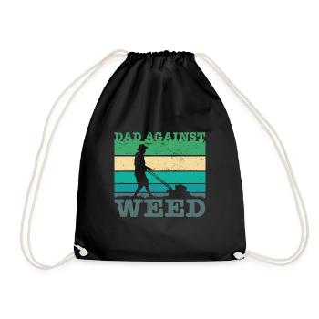 Dads Against Weed Funny Gardening Lawnmower Dad - Turnbeutel - Schwarz - Vorne