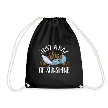 Raies pastenagues, raies manta, raies océaniques, raies - Sac de sport léger - noir - Devant