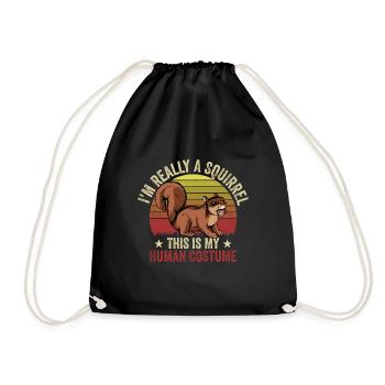 Forêt rétro Je suis vraiment un écureuil C’est mon Huma - Sac de sport léger - noir - Devant