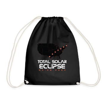 Total Solar Eclipse Map Path of Totality Lover - Drawstring Bag - black - Front