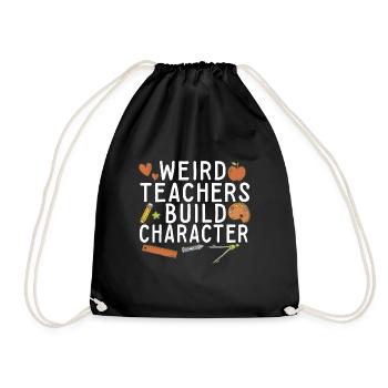 Weird Teachers Build Character Groovy School - Drawstring Bag - black - Front