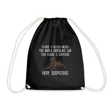 Chien Labrador Retriever chocolat - Sac de sport léger - noir - Devant