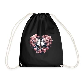 Rose Heart Love - Conception d’anniversaire de mariage pour les femmes - Sac de sport léger - noir - Devant