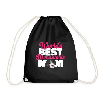 Bernedoodle Dog - Drawstring Bag - black - Front