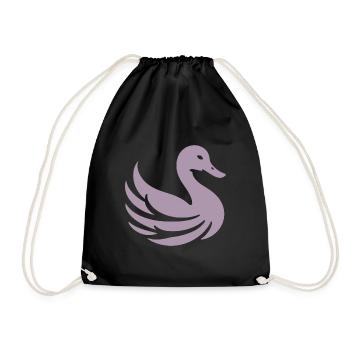 Clear Lines: Duck in Silhouette Minimalist - Drawstring Bag - black - Front
