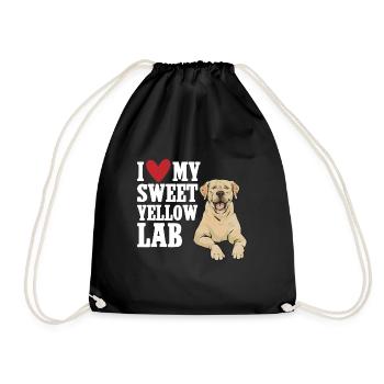 Yellow Labrador Retriever - Drawstring Bag - black - Front