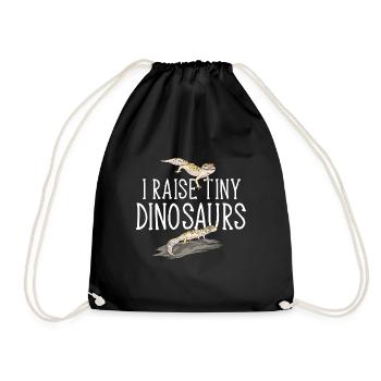 Leopard Gecko Reptile Pet Gecko - Drawstring Bag - black - Front