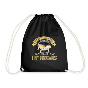 Leopard Gecko Reptile Pet Gecko - Drawstring Bag - black - Front