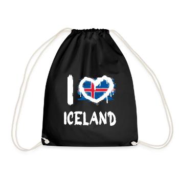 I love Iceland / I love Iceland Country Countries - Drawstring Bag - black - Front