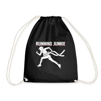 Marathon Runner Running Junkie Gift - Drawstring Bag - black - Front