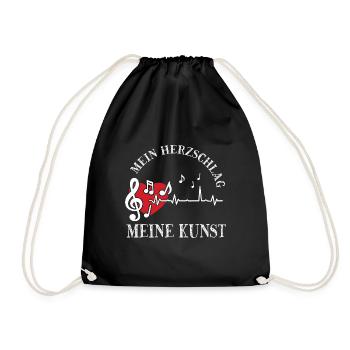 Piano Musician My Heartbeat Piano - Drawstring Bag - black - Front