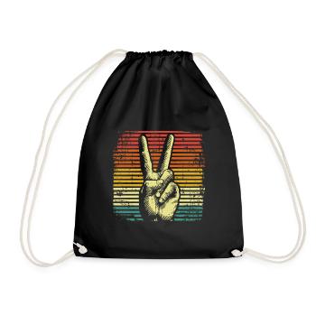 Peace Peace Movement - Drawstring Bag - black - Front