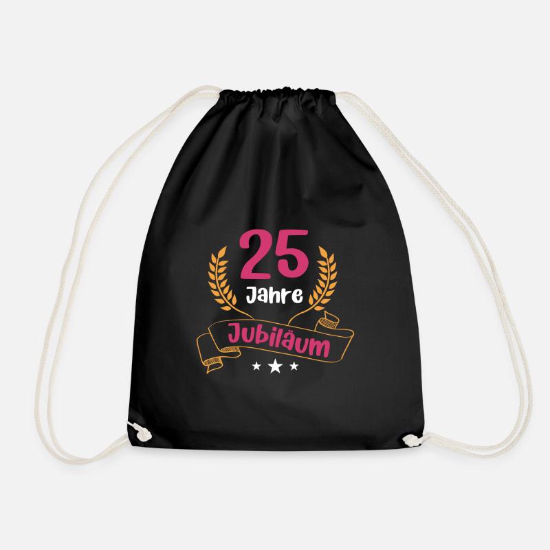 25 Jahre Jubiläum Firmenjubiläum Mitarbeiterin - Turnbeutel - Schwarz