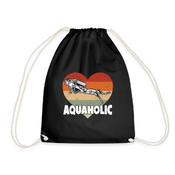 Aquaholic Vintage Divers - Drawstring Bag - black - Front