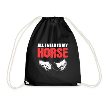 J’ai besoin de mon cheval de cheval Wrangler cadeau - Sac de sport léger - noir - Devant