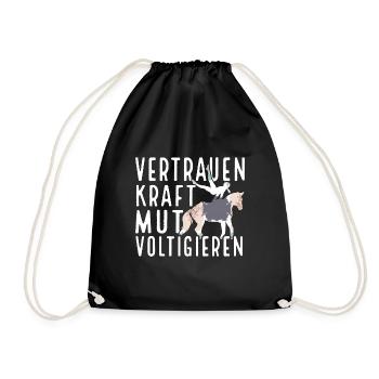 Voltigieren Voltigiererin Pferdesport Geschenk - Turnbeutel - Schwarz - Vorne