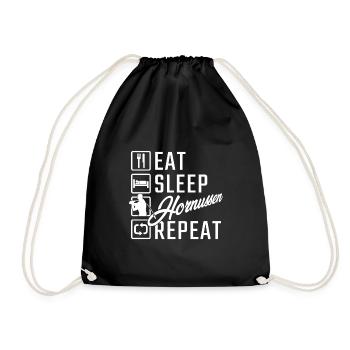 Eat Sleep Hornussen Repeat - Turnbeutel - Schwarz - Vorne