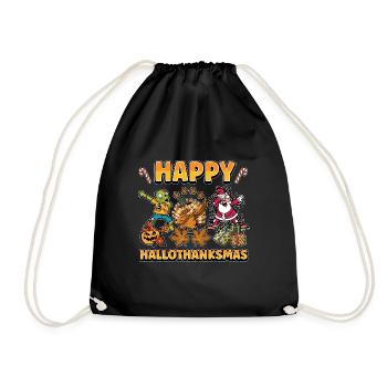 Hallothanksmas Halloween Noël Thanksgiving - Sac de sport léger - noir - Devant