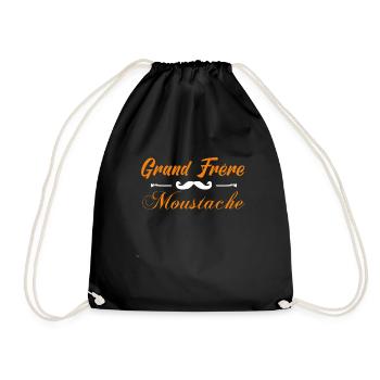 grand frère moustache, Idée cadeau d'élégance. - Sac de sport léger - noir - Devant