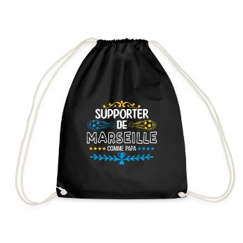 supporteur de Marseille. OM marseille - Sac de sport léger - noir - Devant