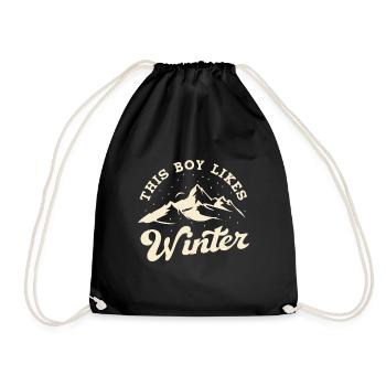 Un garçon aime l'hiver, une saison d'hiver - Sac de sport léger - noir - Devant