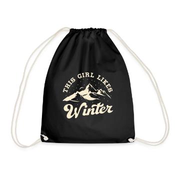 Une fille aime le thé douillet des jours d'hiver - Sac de sport léger - noir - Devant