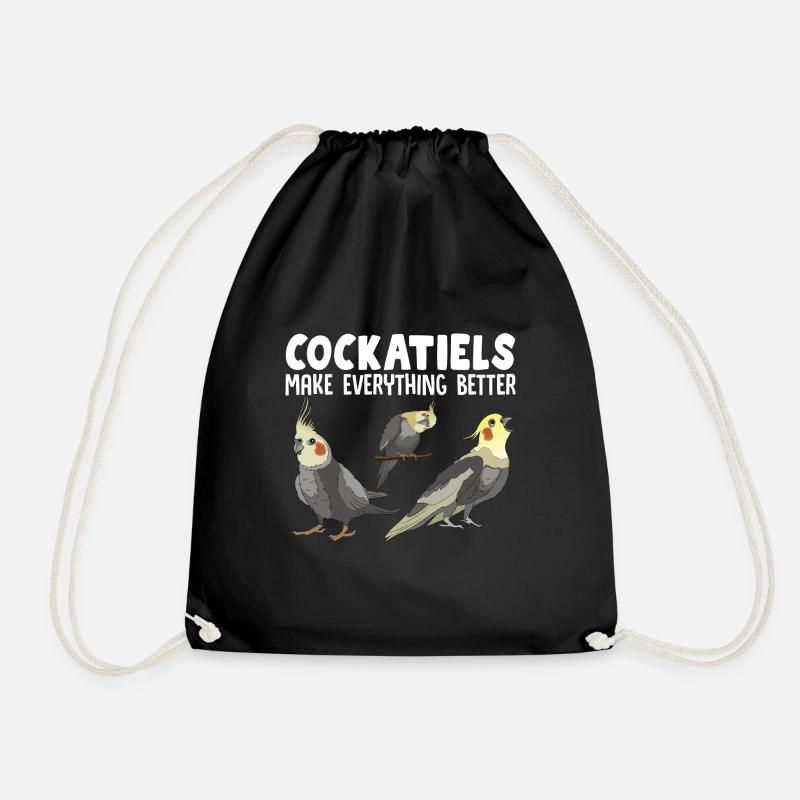 Nymphensittich Kakadu Papagei Vogel Geschenk - Turnbeutel - Schwarz