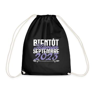 Annonce grossesse. bientôt Maman Septembre 2023. - Sac de sport léger - noir - Devant