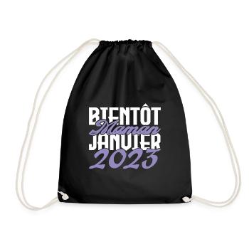 Annonce grossesse. bientôt Maman Janvier 2023.mama - Sac de sport léger - noir - Devant