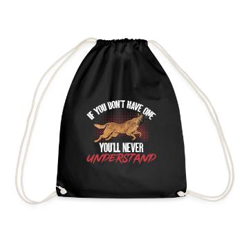Malinois Belgian Shepherd Mechelaar Dog - Drawstring Bag - black - Front