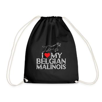 Malinois Belgian Shepherd Mechelaar Dog - Drawstring Bag - black - Front
