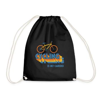 Le cyclisme comme cardio-ironique, expression - Sac de sport léger - noir - Devant