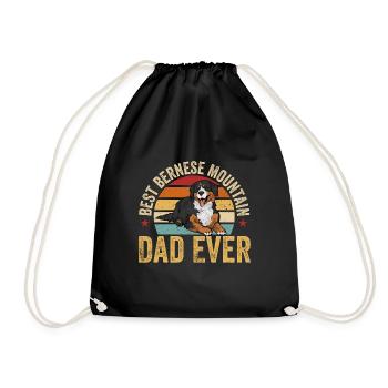 Bernese Mountain Dog - Drawstring Bag - black - Front