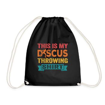 Diskus Athlete Vintage Retro Discus Werfer - Turnbeutel - Schwarz - Vorne