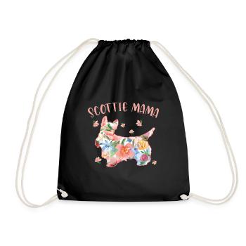 Scottish Terrier Scottie Dog - Drawstring Bag - black - Front