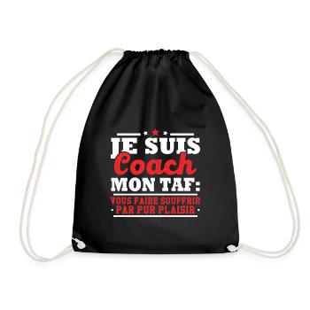 Je suis coach - humour cadeau sportif - Sac de sport léger - noir - Devant