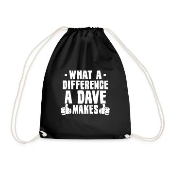 What A Difference A Dave Makes - Drawstring Bag - black - Front