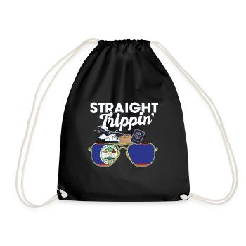 Straight Trippin' Belize Vacation Tour Travel - Drawstring Bag - black - Front