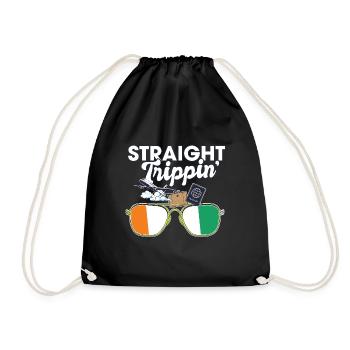 Straight Trippin' Ivory Vacation Tour Travel Trip - Turnbeutel - Schwarz - Vorne