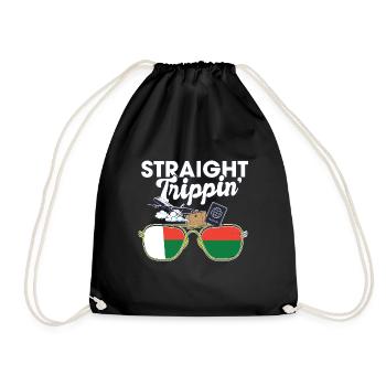 Straight Trippin' Madagascar Vacation Tour Travel - Drawstring Bag - black - Front