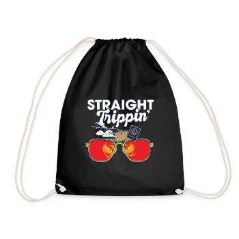 Straight Trippin' Montenegro Vacation Tour Travel - Drawstring Bag - black - Front