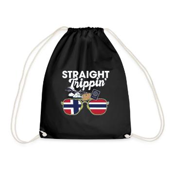 Straight Trippin' Norway Vacances Voyage - Sac de sport léger - noir - Devant