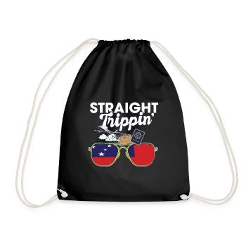 Straight Trippin' Samoa Vacation Tour Travel Trip - Drawstring Bag - black - Front