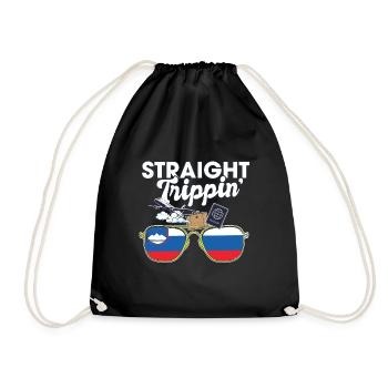 Straight Trippin' Slovénie Vacances Tour Voyage - Sac de sport léger - noir - Devant